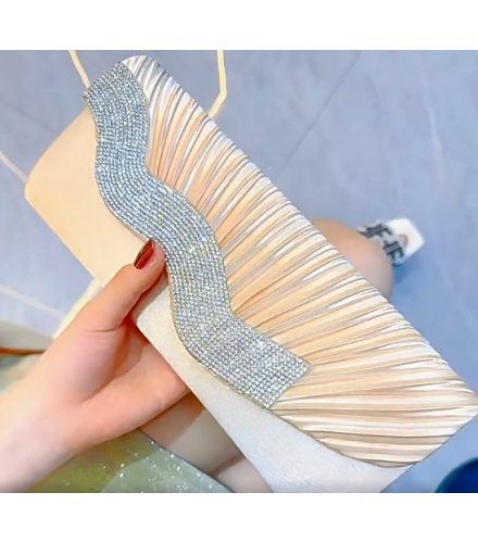 CL1559 - Silk Pleated Diamond Wedding French Clutch CL1559 - Silk Pleated Diamond Wedding French Clutch